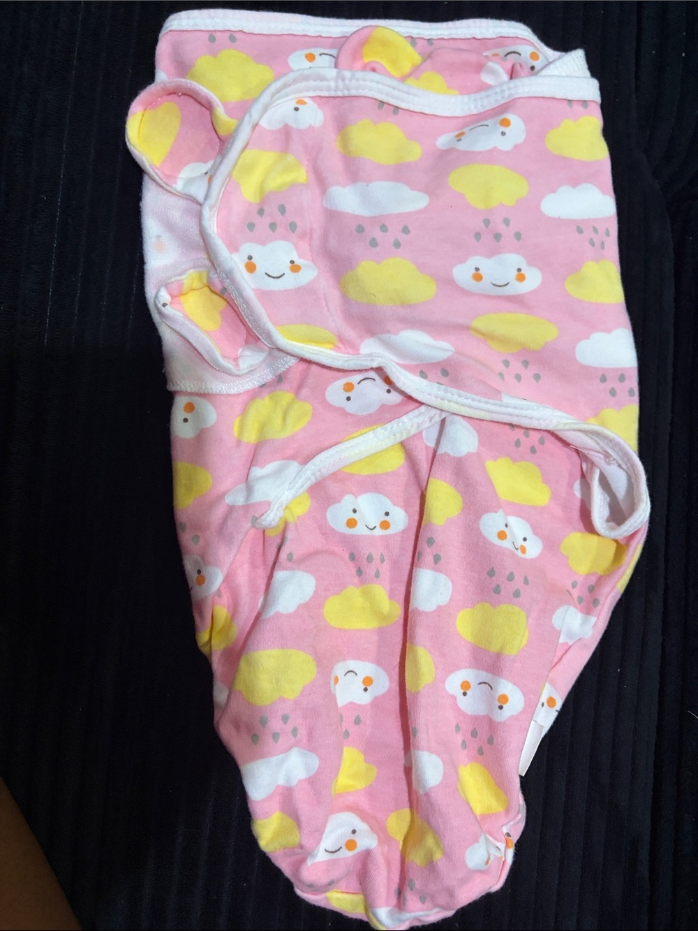 Amazon Kids Matching Set Pink Yellow White Cloud Print